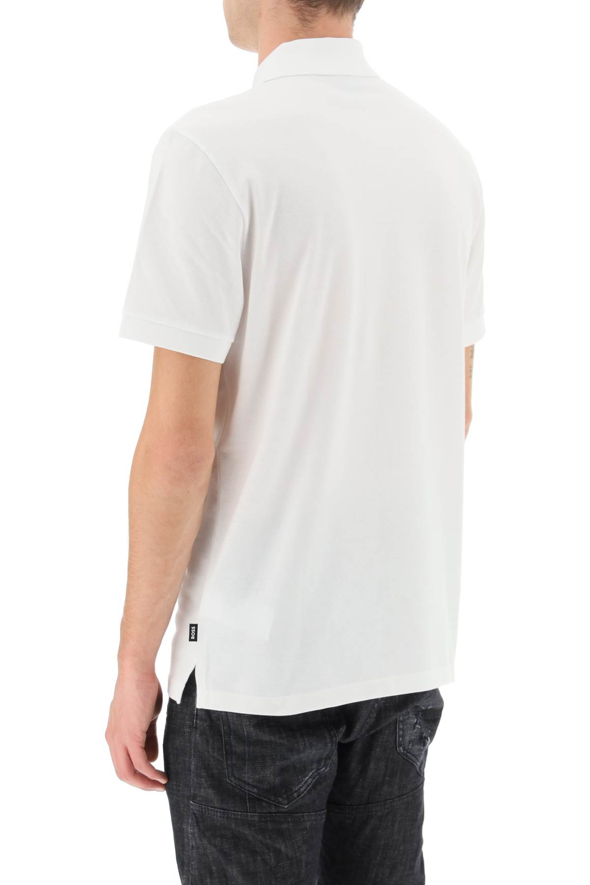Shop Hugo Boss Organic Cotton Polo Shirt In White (white)