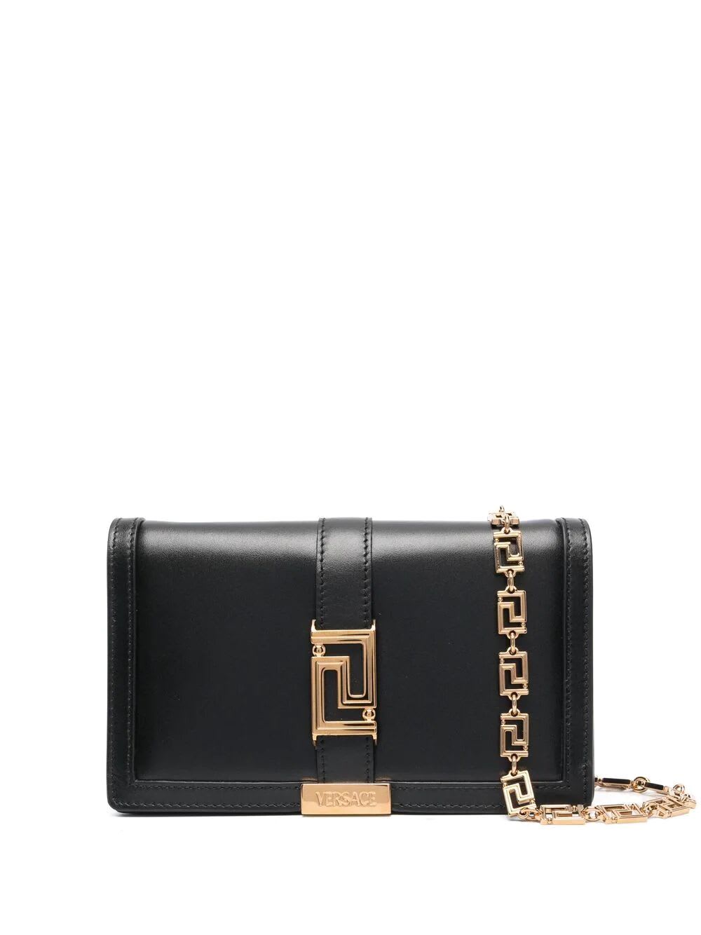 Versace Wallet On Chain In V Black  Gold