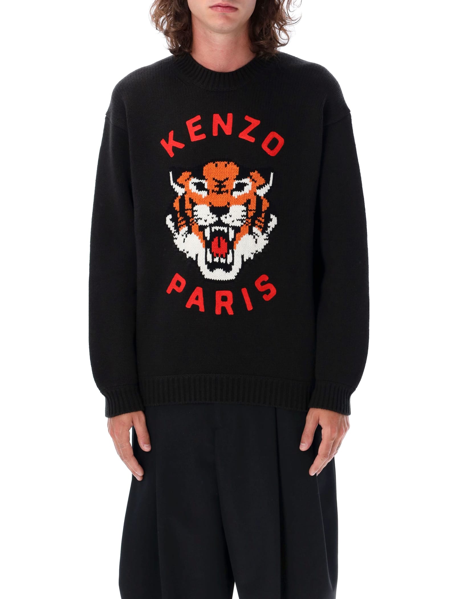 Shop Kenzo Lucky Tiger Sweater In Black