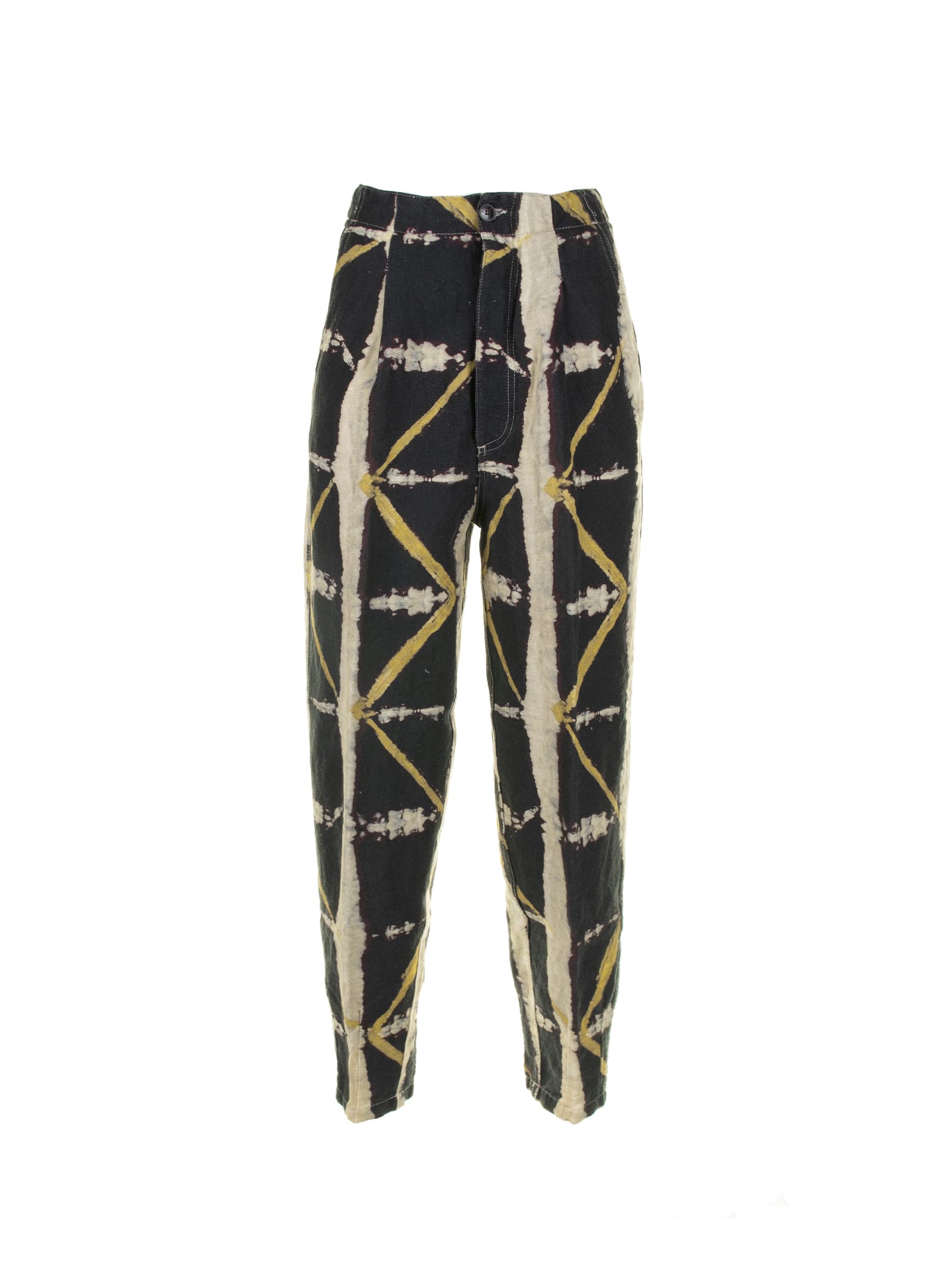 High-waisted Patterned Trousers