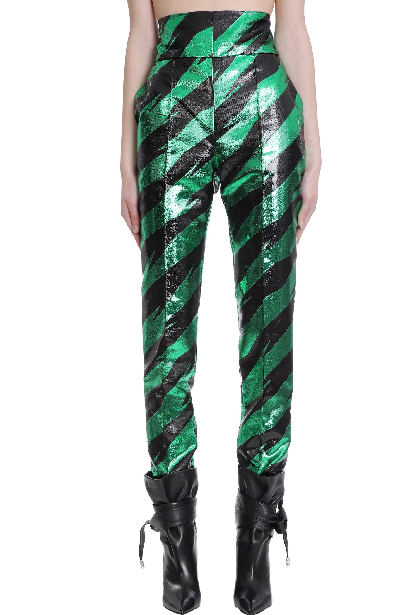 Alexandre Vauthier Pants In Green Polyester