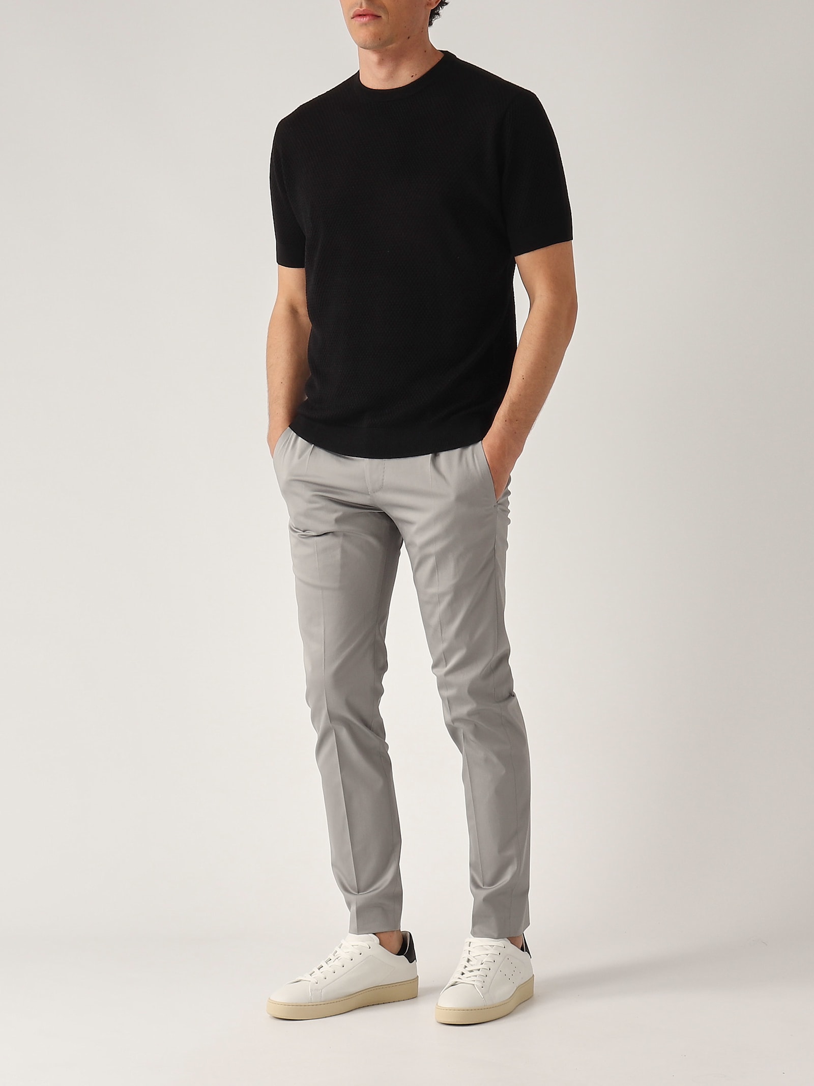 Pt Torino Pantalone Lana Stretch Ten Trousers In Gray