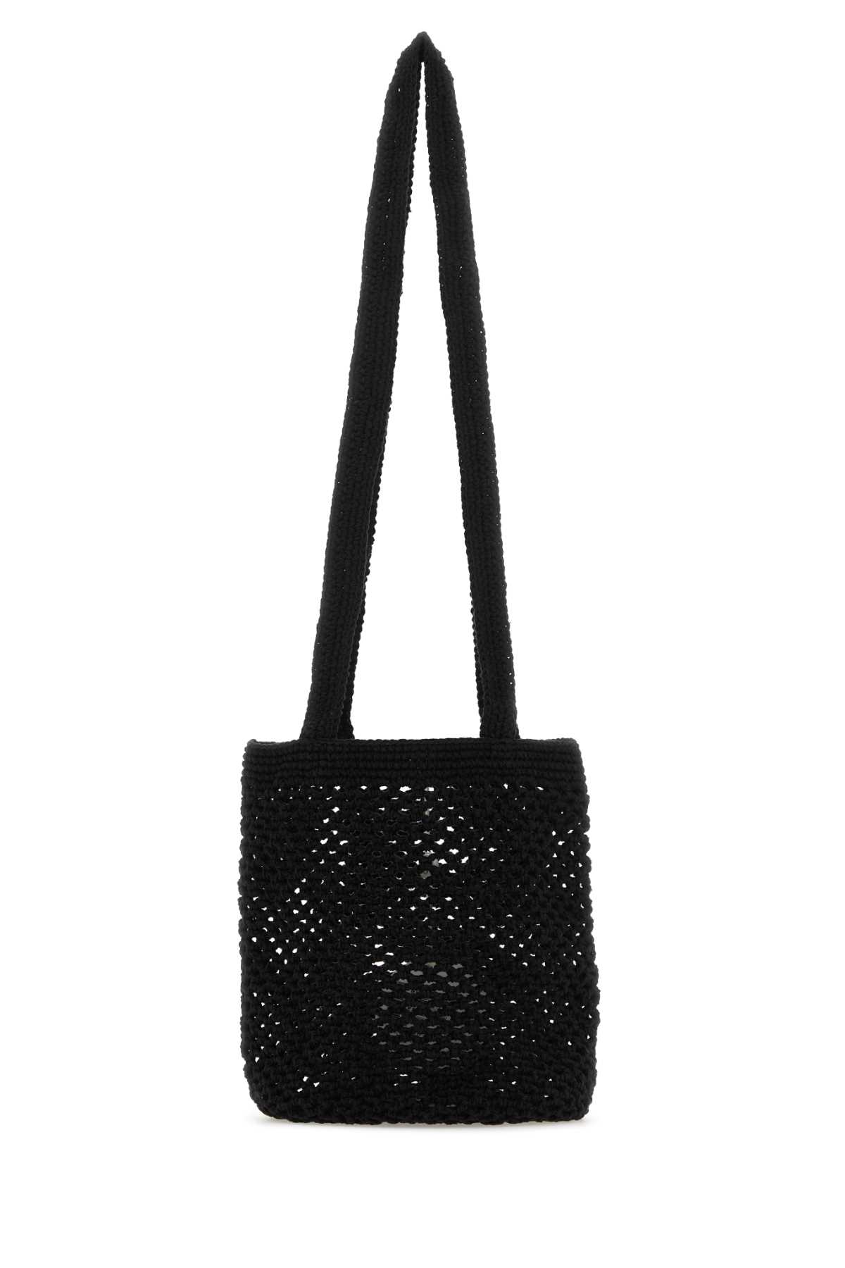 Black Crochet Fisherman Shoulder Bag