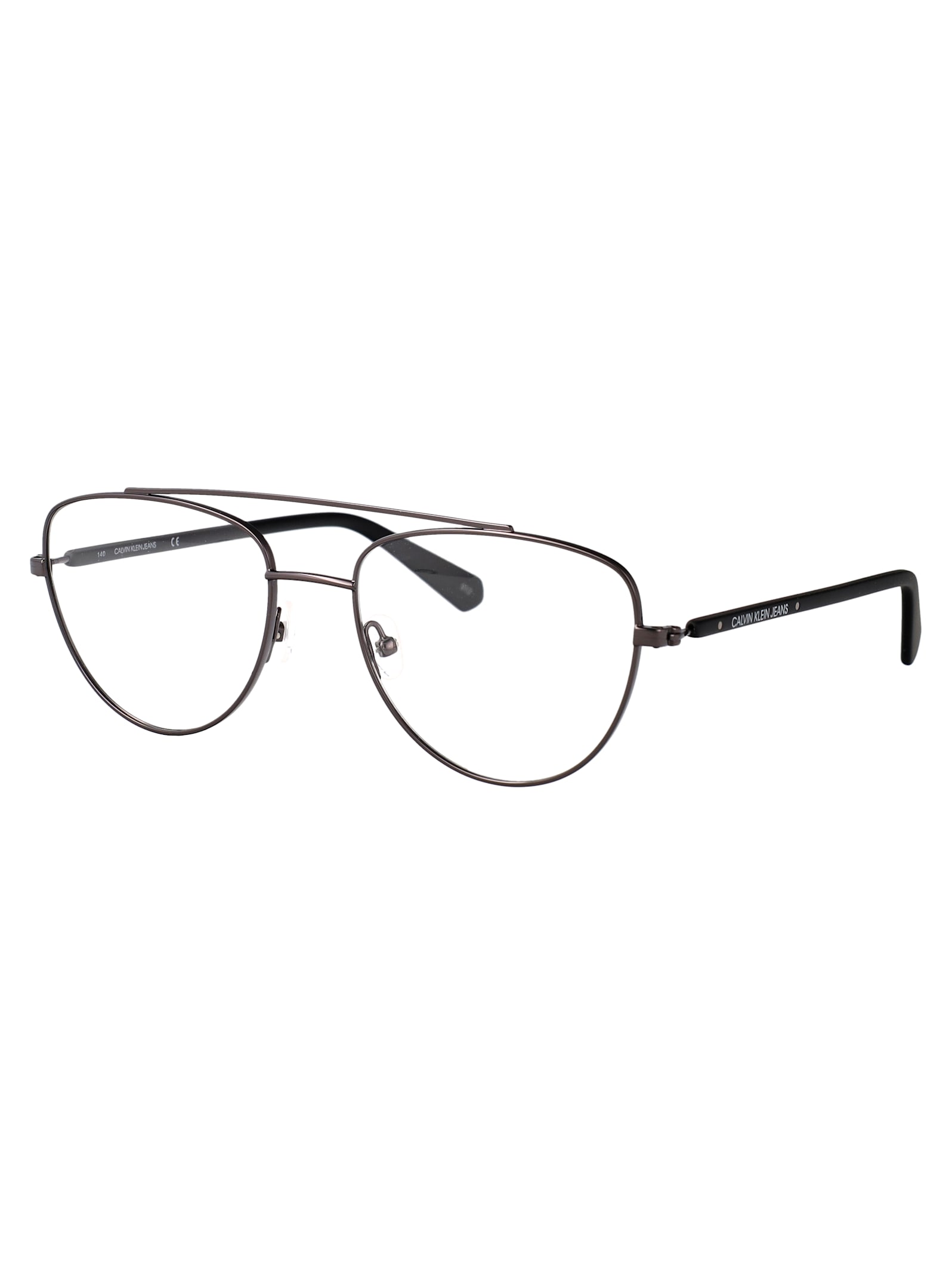 Calvin Klein Jeans Est.1978 Calvin Klein Jeans Matte Black Metal Glasses In Black