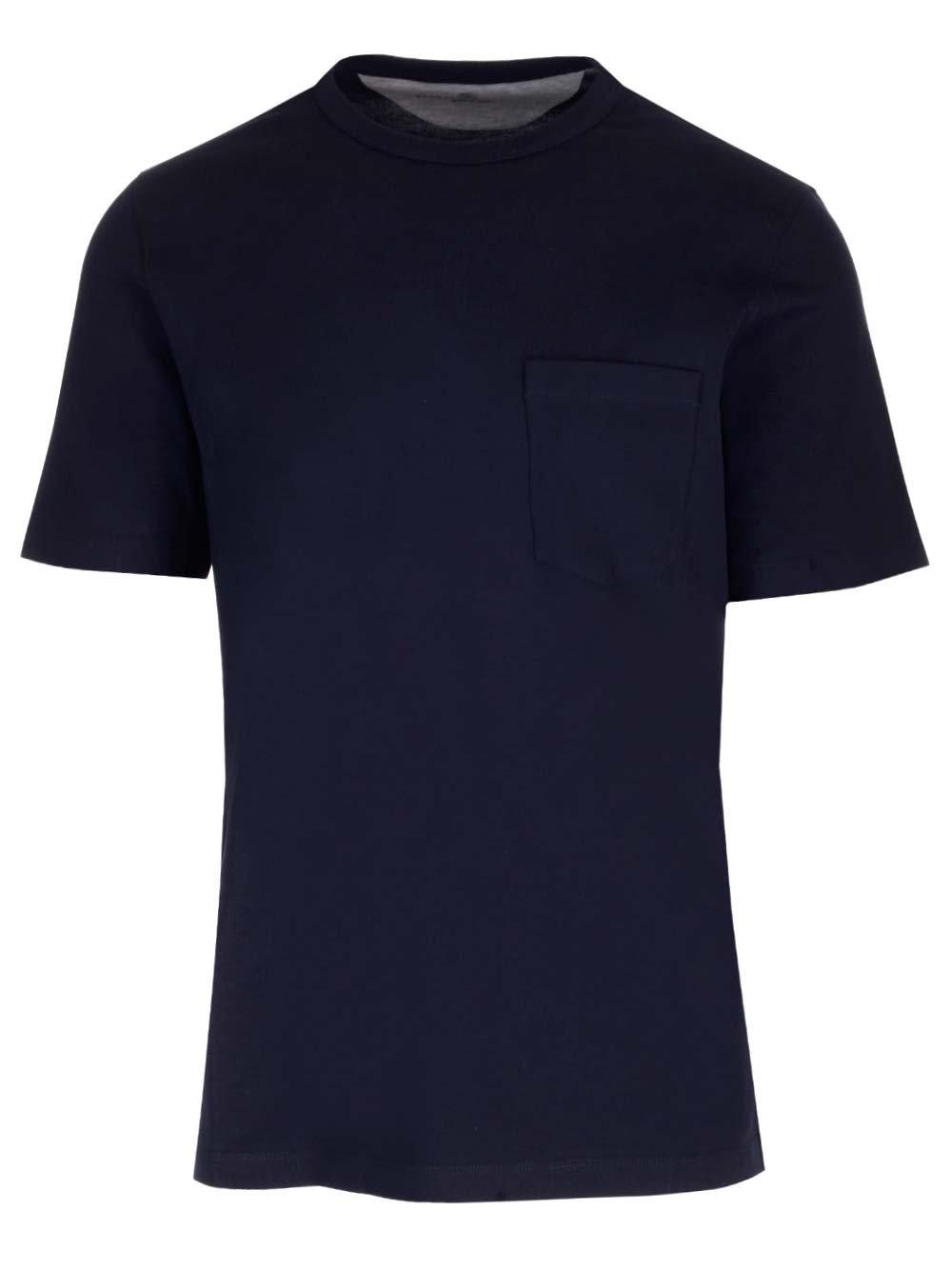Shop Brunello Cucinelli Shrot-sleeved Crewneck T-shirt In Blue