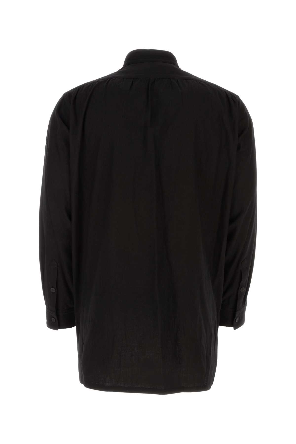 Shop Yohji Yamamoto Black Cotton Shirt