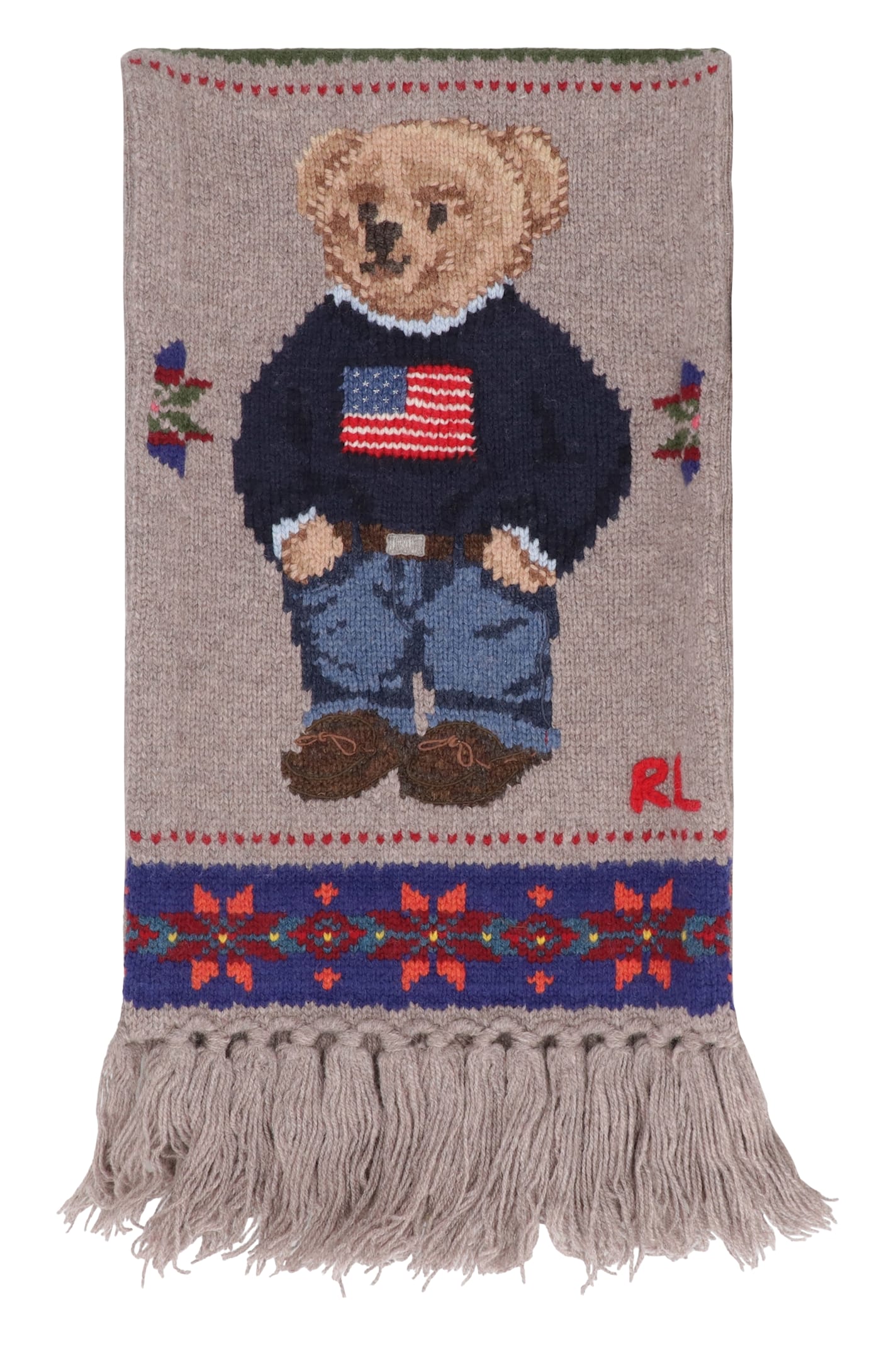 Polo Ralph Lauren Wool Scarf In Gray
