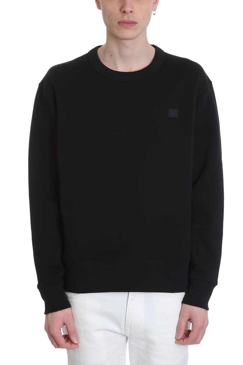 ACNE STUDIOS FAIRVIEW FACE SWEATSHIRT IN BLACK COTTON,11263940