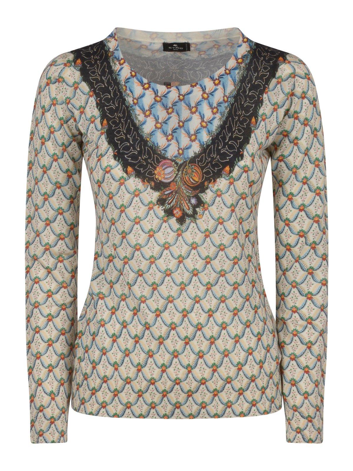 ETRO ALL-OVER FLORAL PRINTED KNITTED TOP