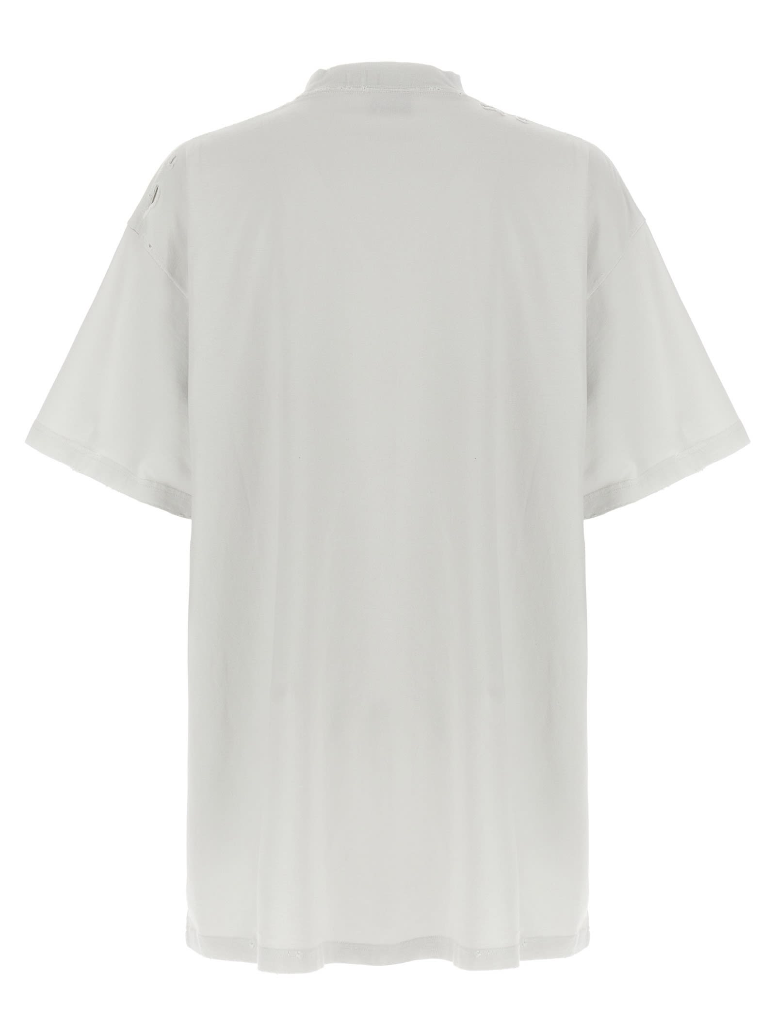 Balenciaga Grey 3b Liquefied Oversized T-shirt In White