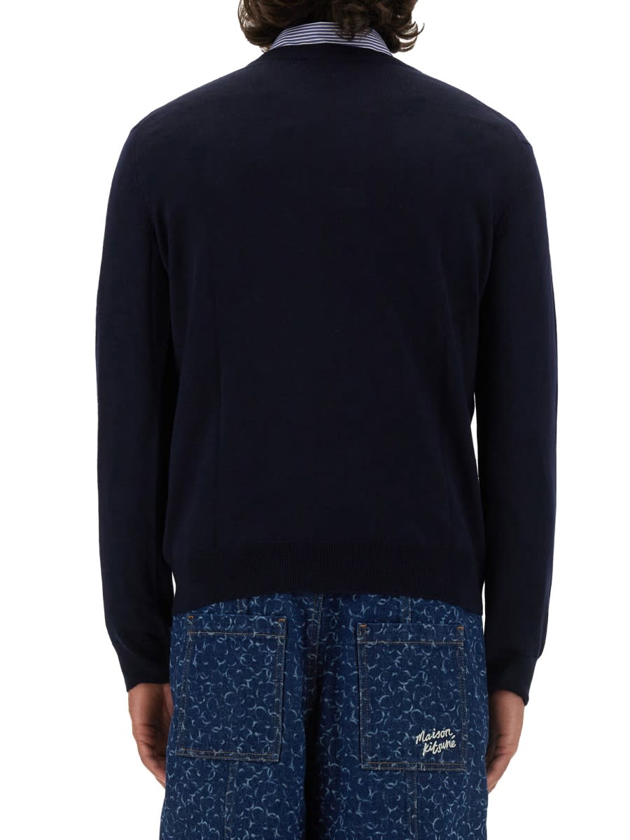 Shop Maison Kitsuné Fox Head Jersey In Blue