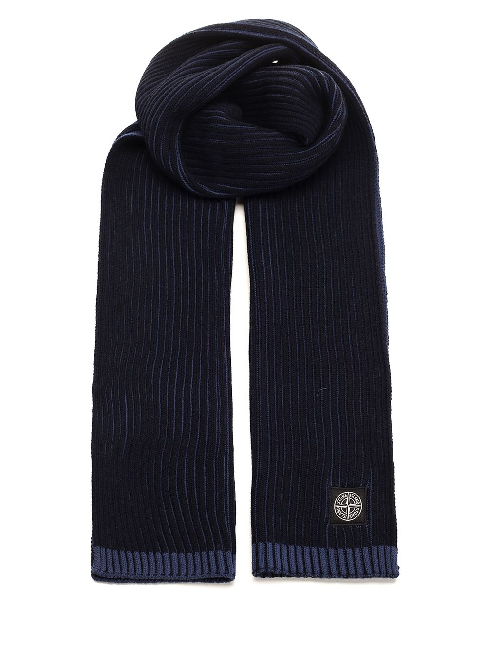 Shop Stone Island Wool Scarf In Blue