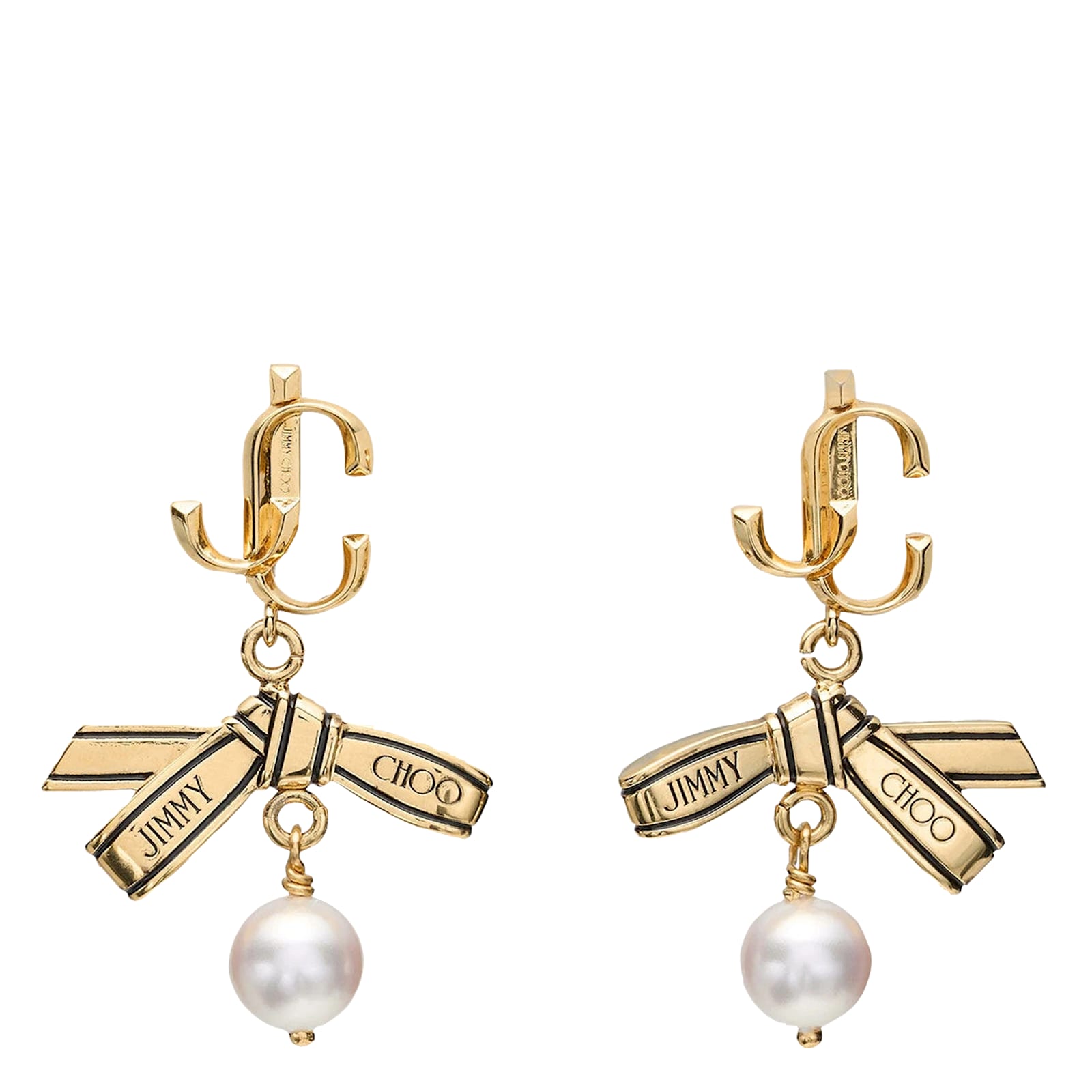 Ribbon Pearl Earrings