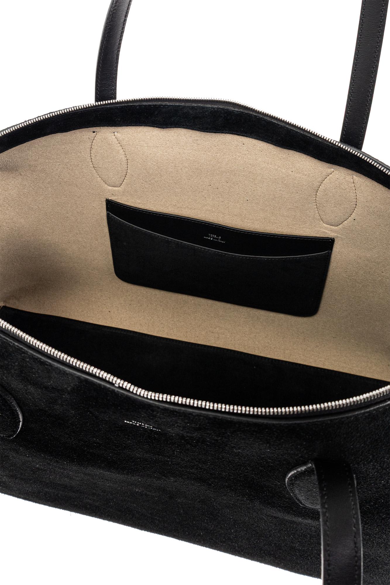 Totême Day Suede Tote Bag In Black