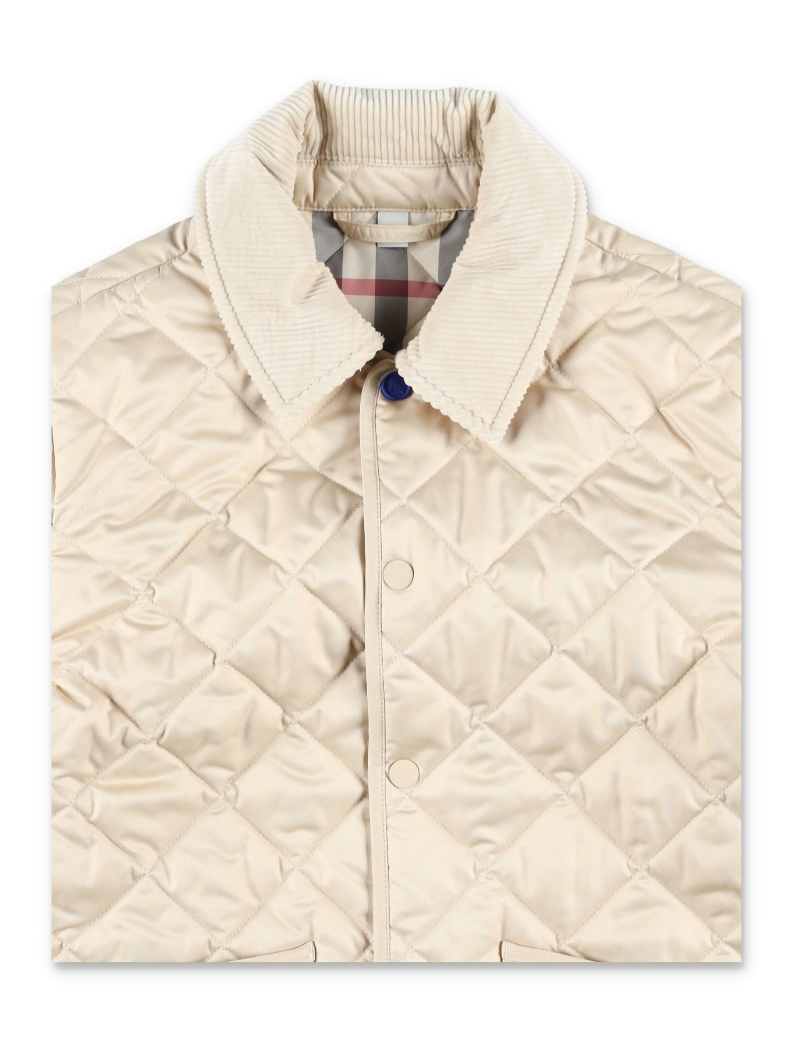 Shop Burberry Quilted Jacket In Pale Stone