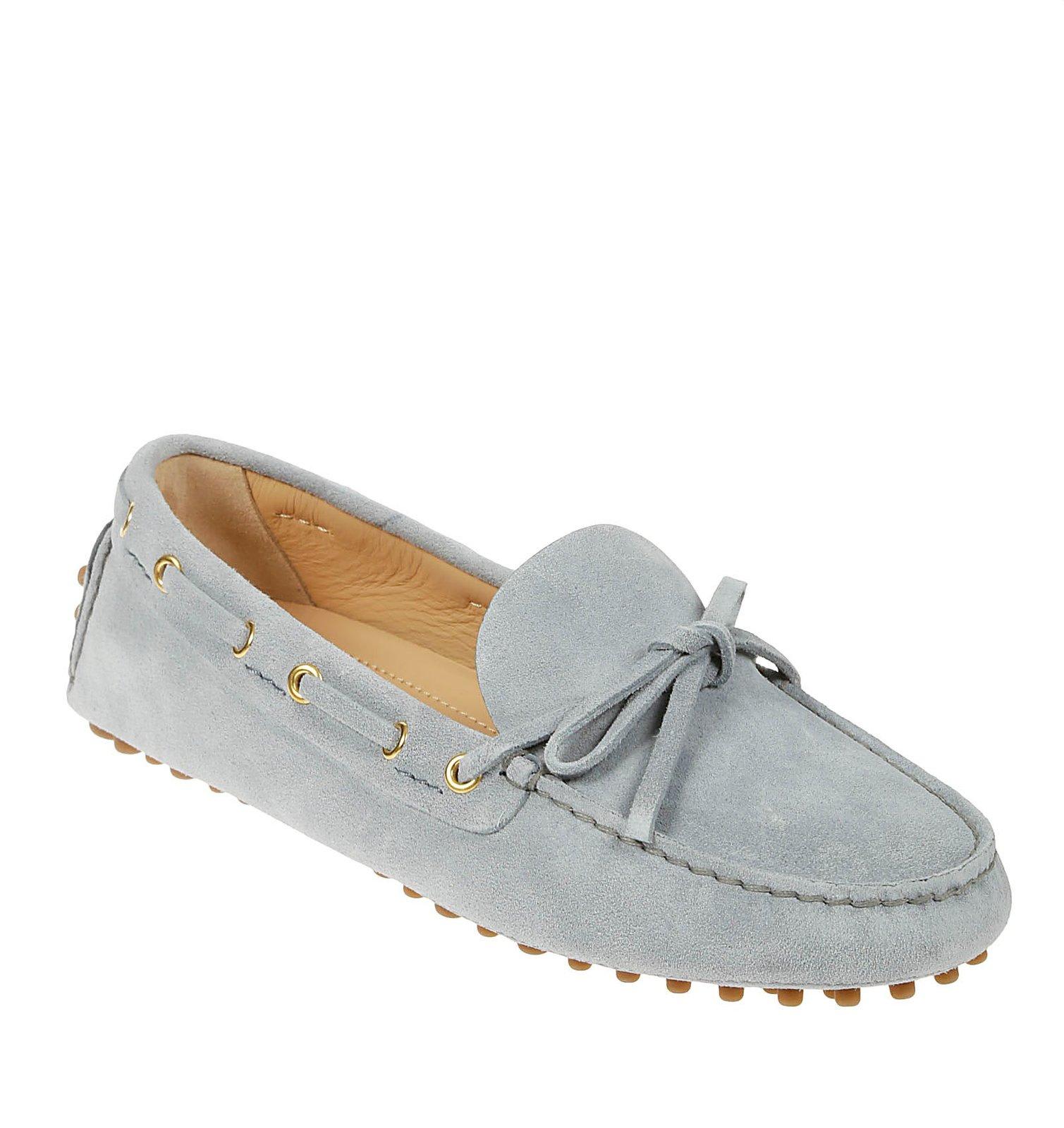Car Shoe Bow-detail Leather Driving Shoes