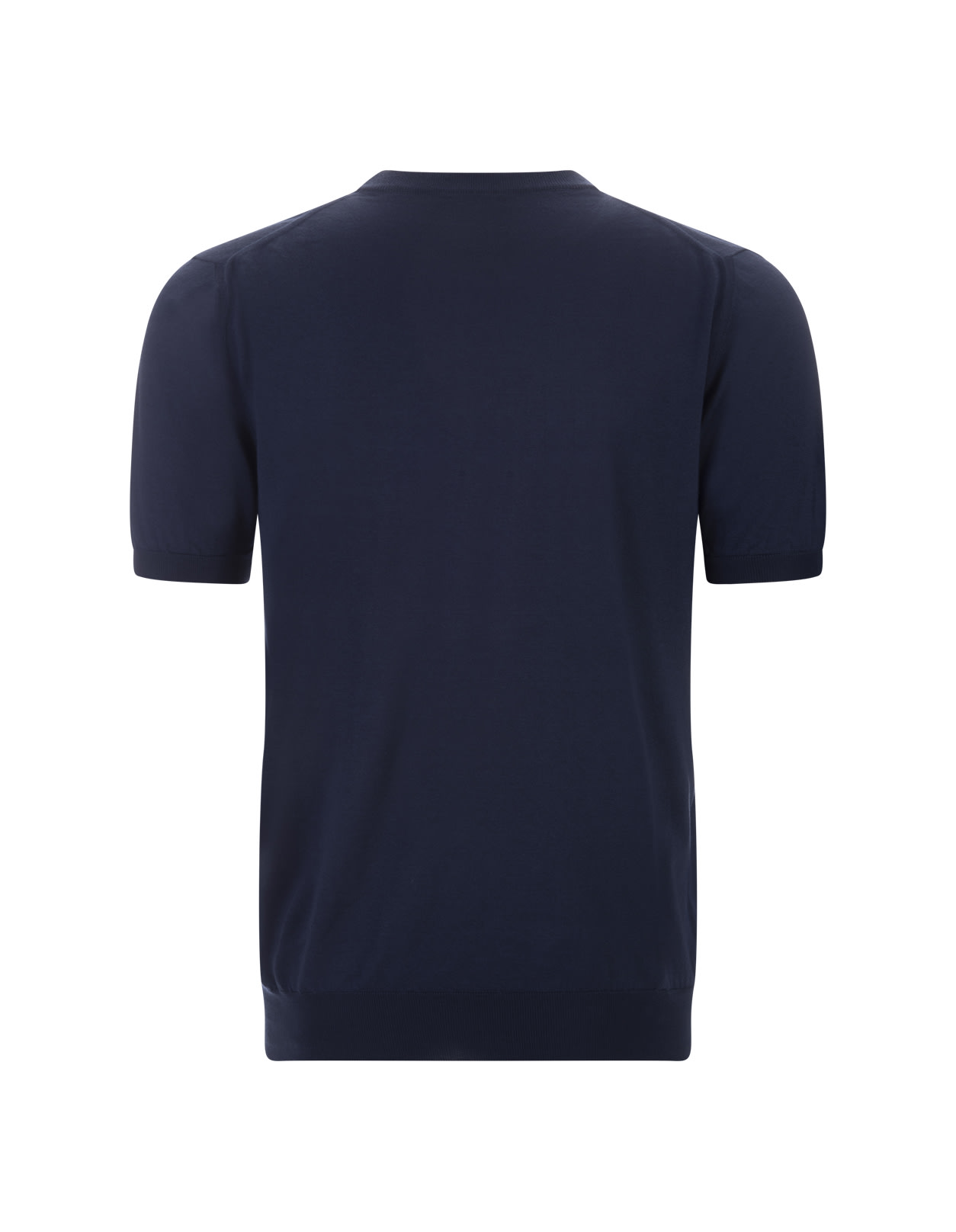 Shop Kiton Blue Cotton Knit T-shirt