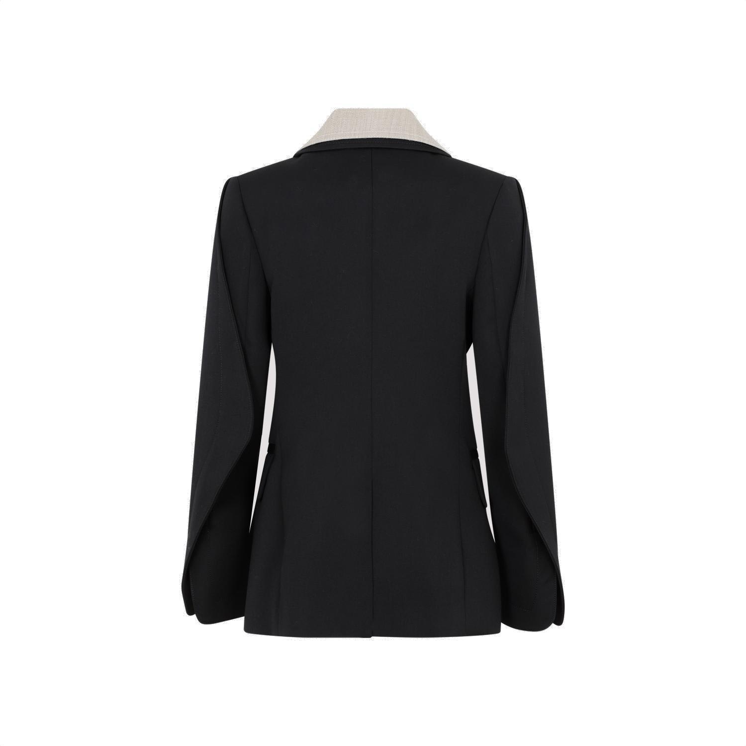 Shop Bottega Veneta Curved Sleeved Jacket In Black