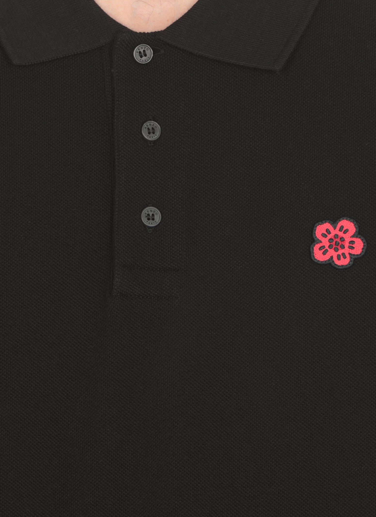 Shop Kenzo Boke Flower Polo Shirt In Black