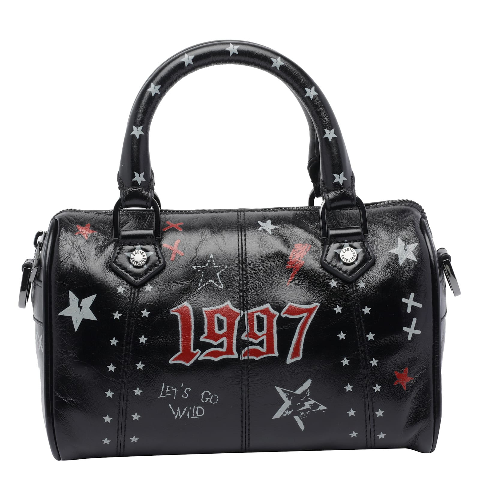 Zadig & Voltaire Womens Black Xs Sunny Vibe Punk Patent-leather Handbag In Black