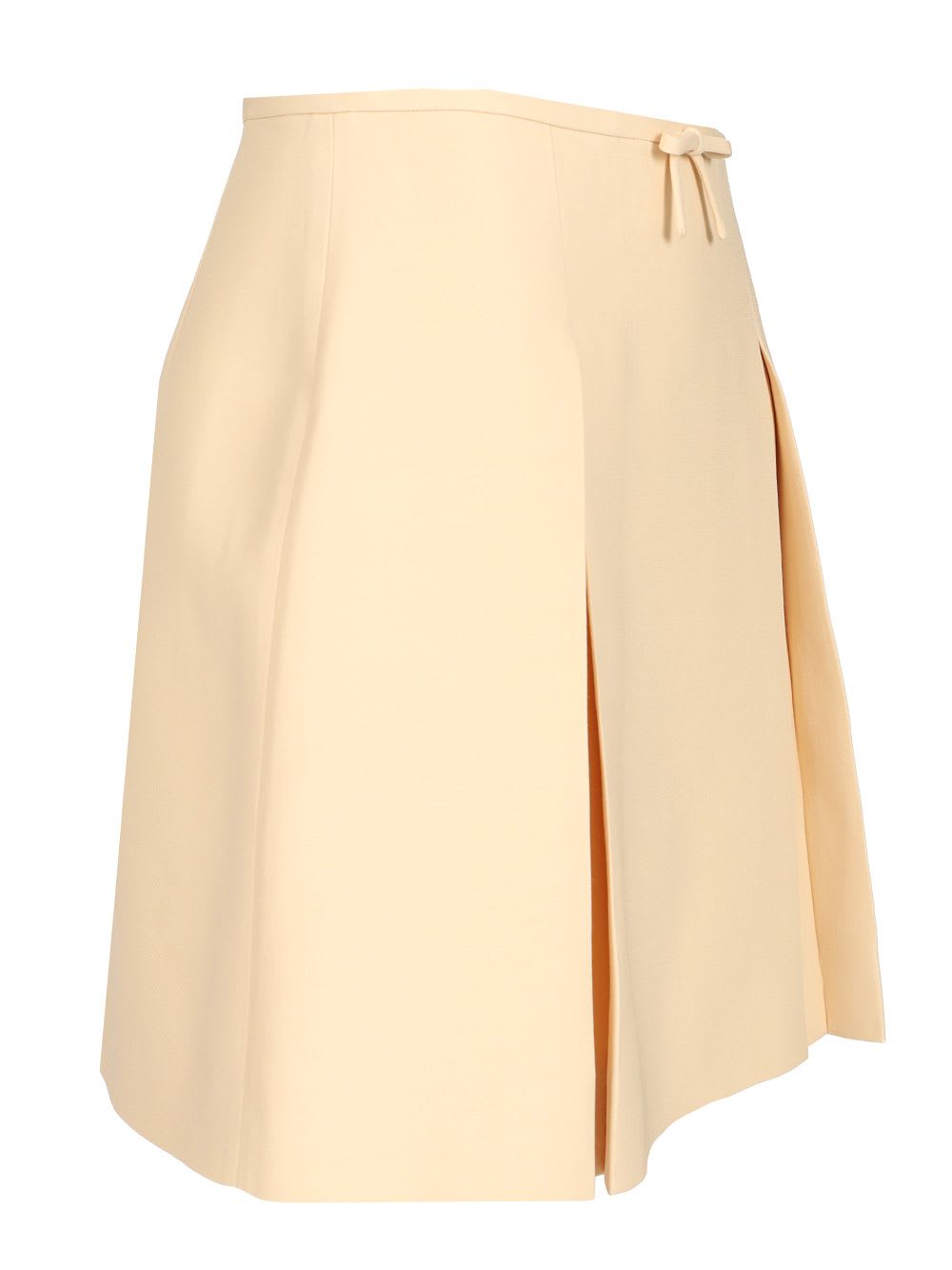Valentino Womens Betulla Bow Pleated Wool-silk Woven Mini Skirt In Rose