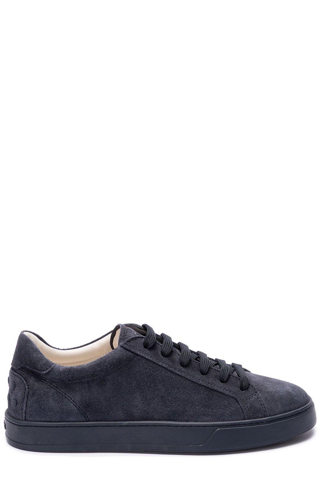 Tod's Logo Printed Round Toe Sneakers In Blue