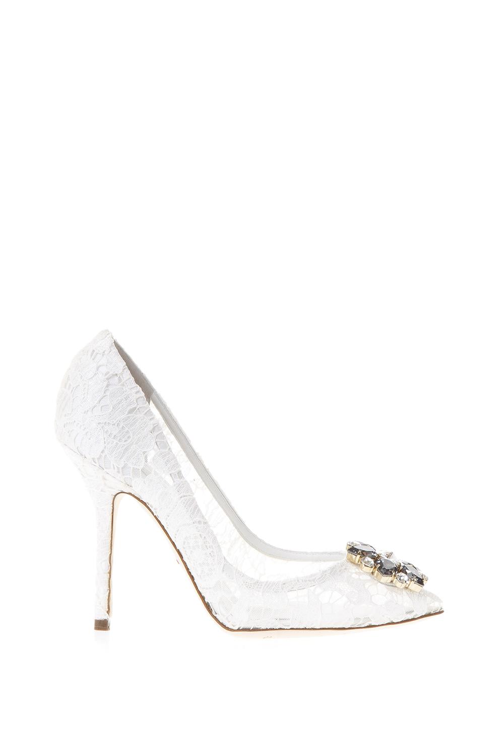 Dolce & Gabbana Taormina Lace Open Toe Court Shoes With Embroidery