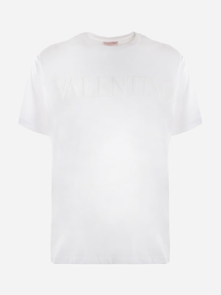 Valentino Cotton T-shirt With Tone-on-tone Logo Print