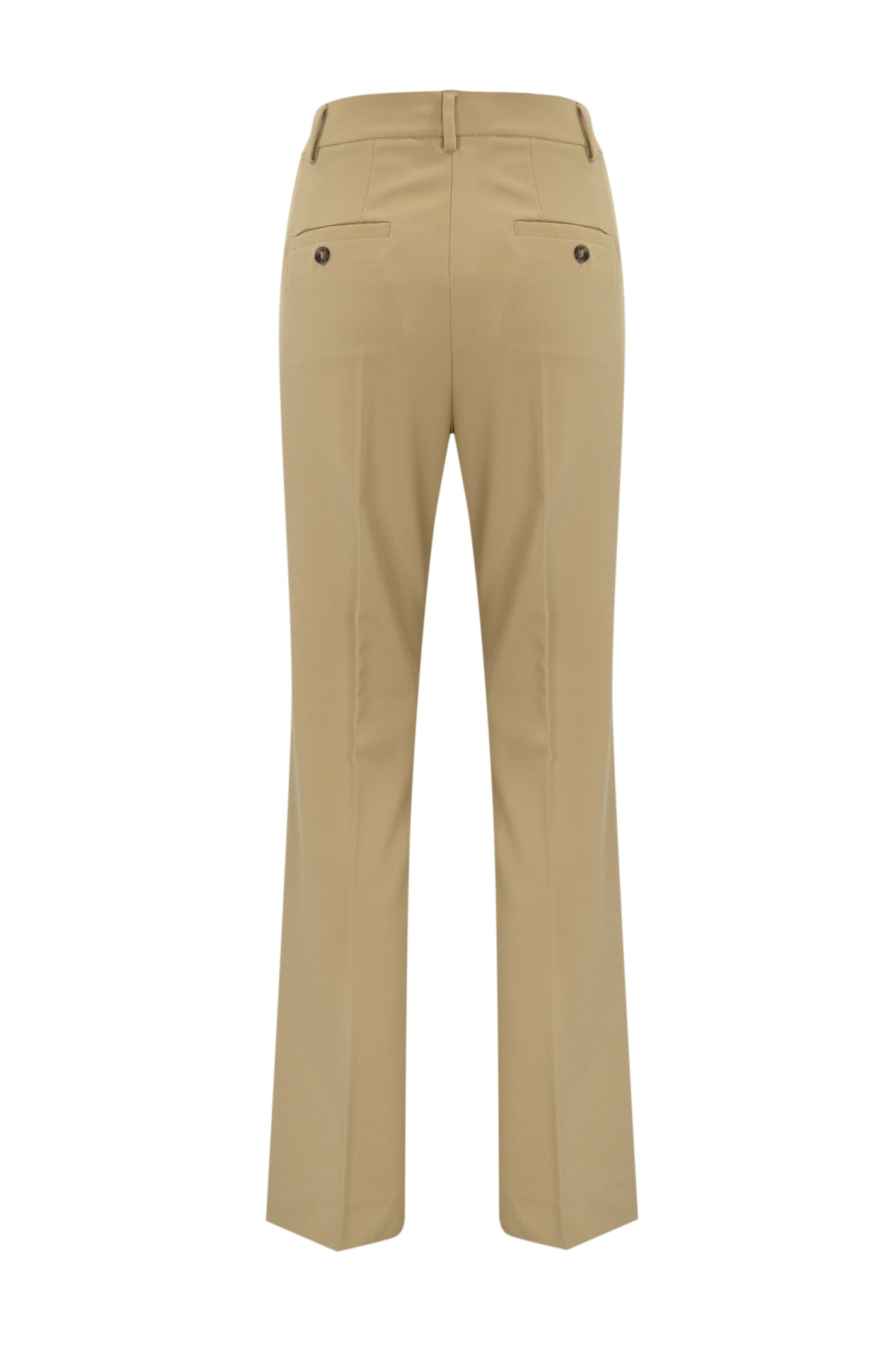 Shop Weekend Max Mara Estasi Straight Trousers In Technical Wool In Beige