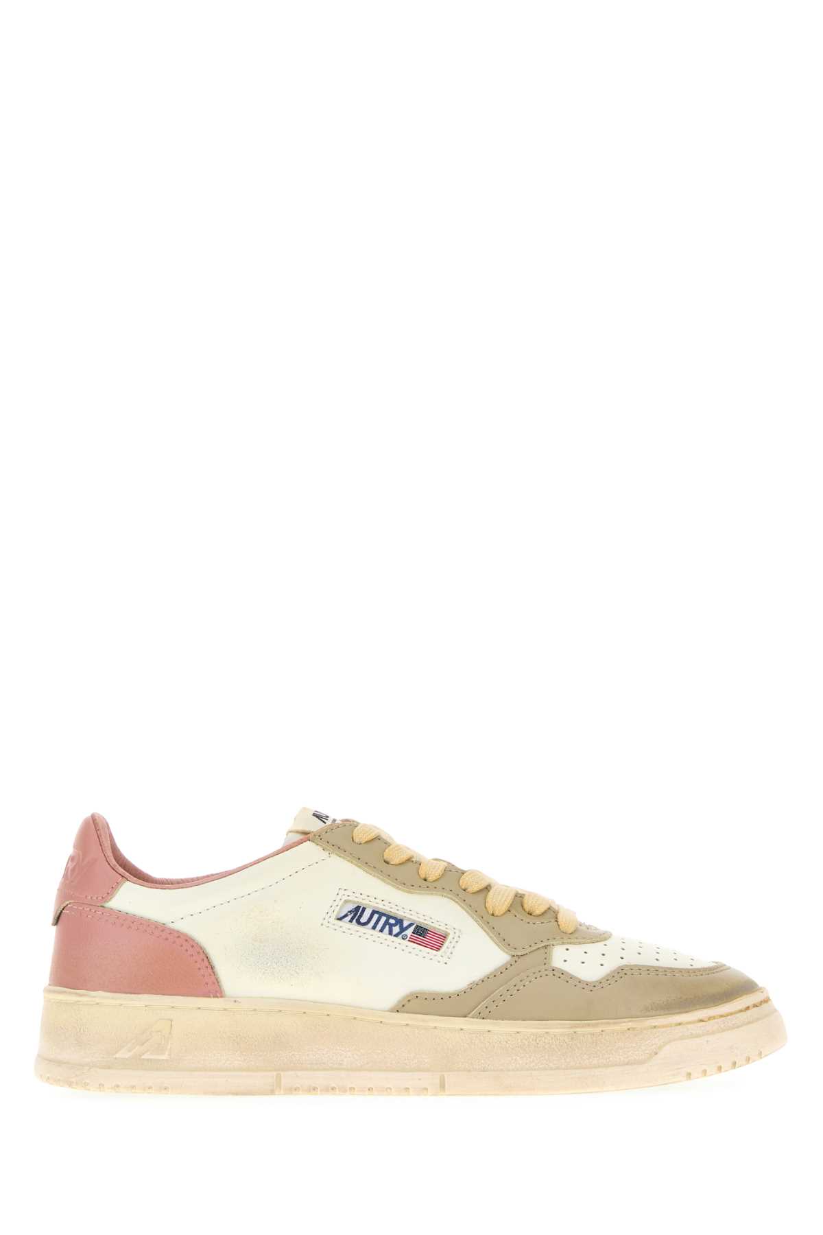 Autry Leather Supvint Sneakers Rubber Sole In Multi
