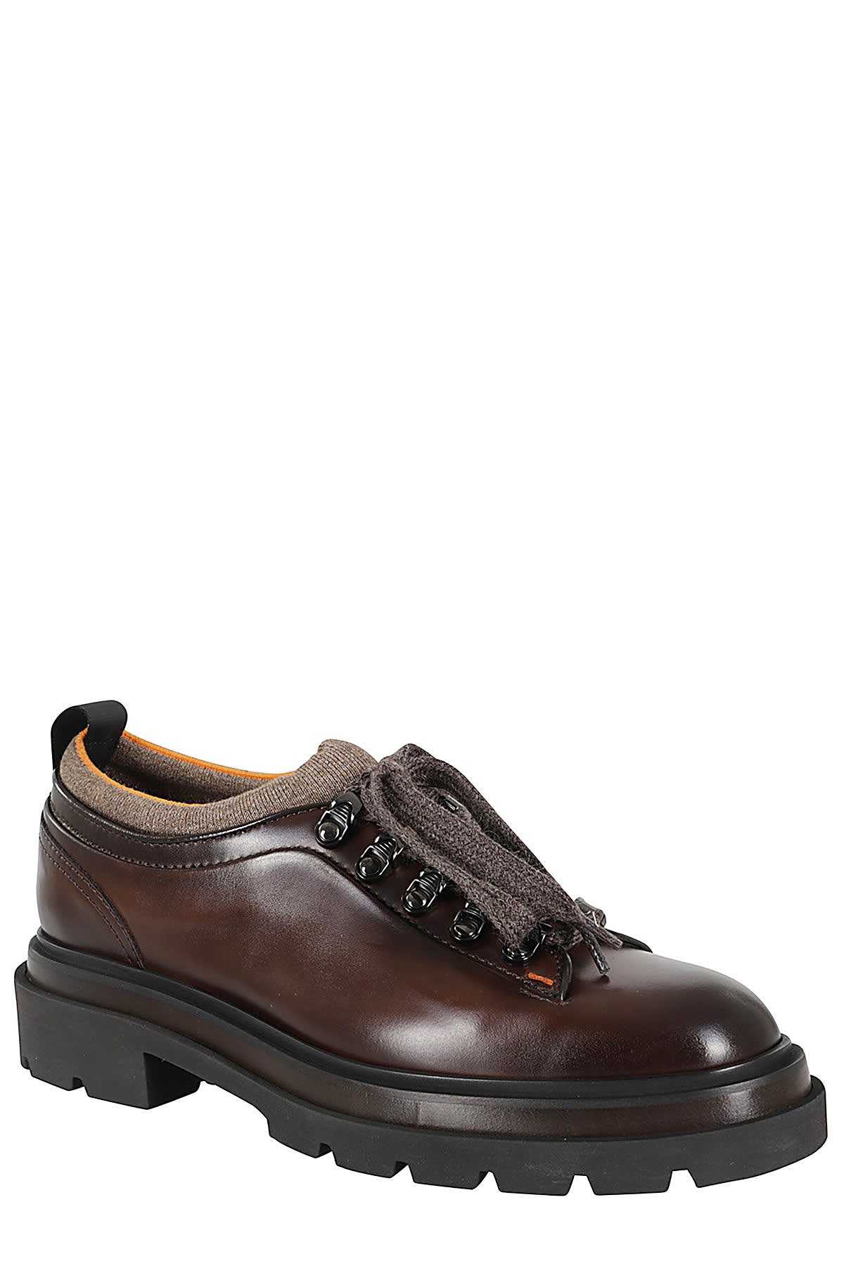 Santoni Lace-up Shoes In Dark Brown