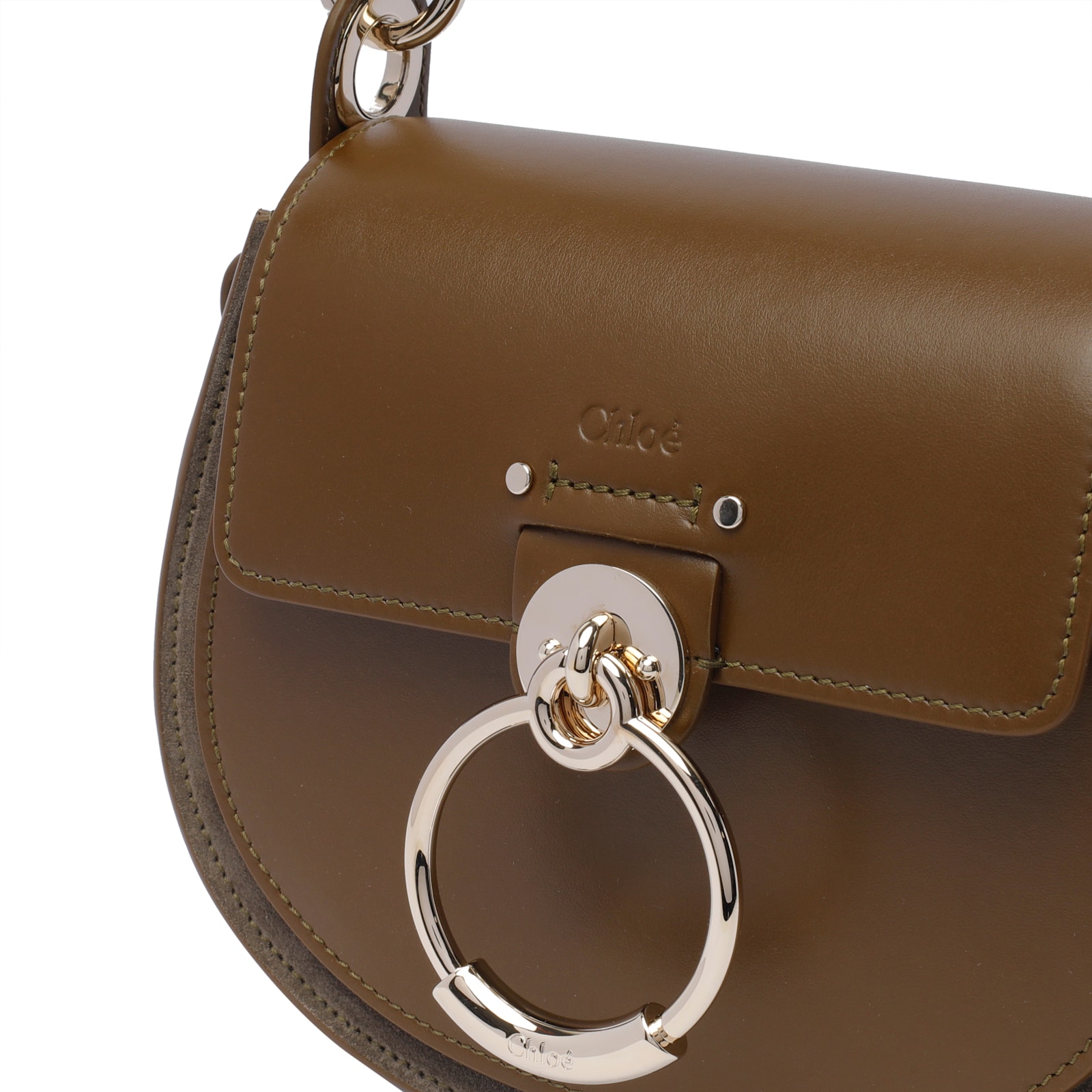 Shop Chloé Small Tess Crossbody Bag In Khaki