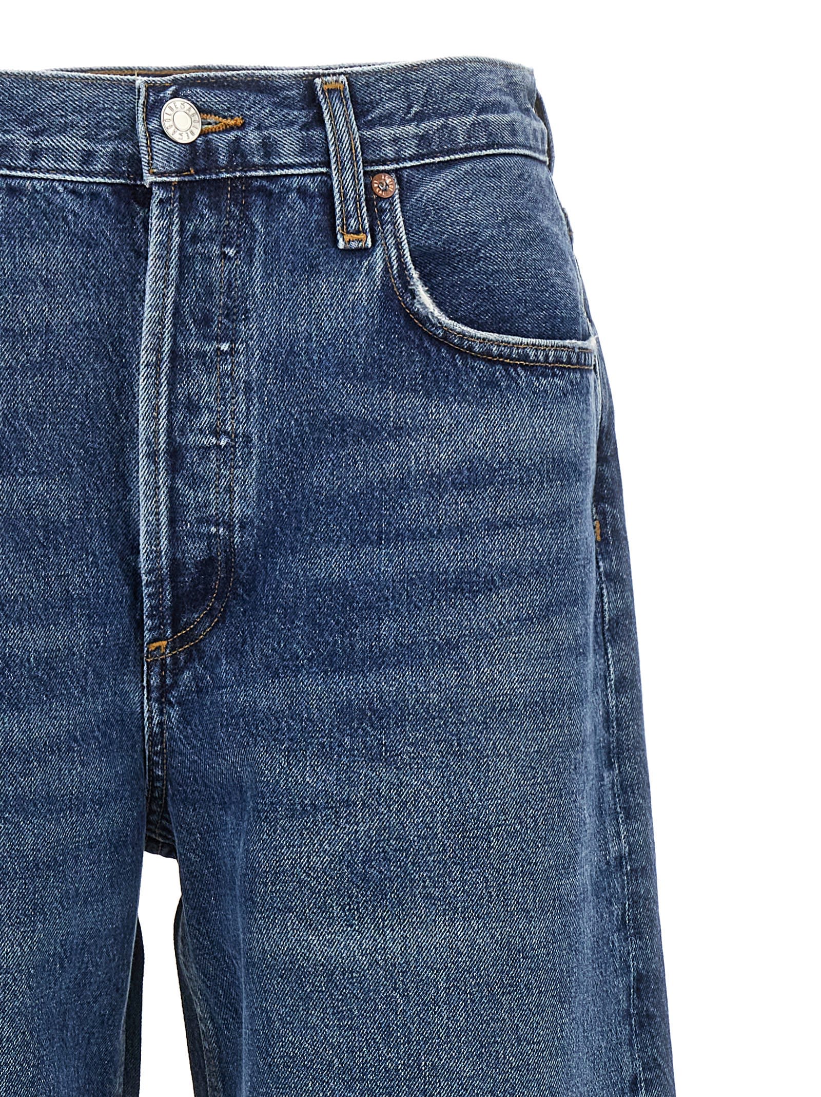 Shop Agolde Low Slung Baggy Jeans In Blue