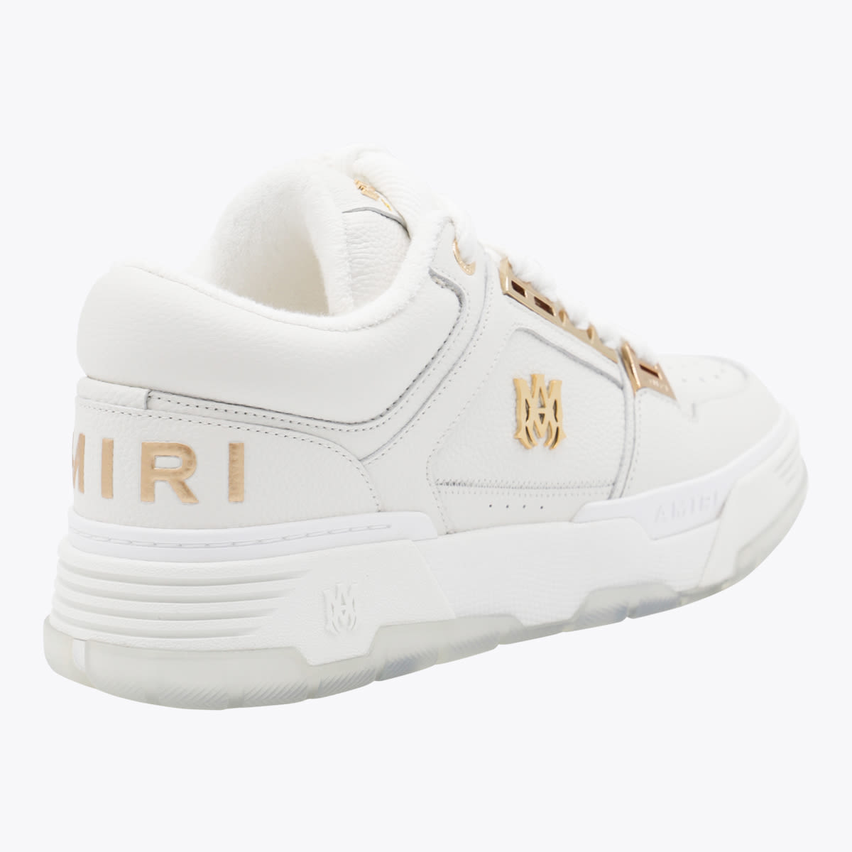 Amiri Men White Sneakers With Logo Patch On The Side And Logo Lettering On The Rear In Leather Man In White