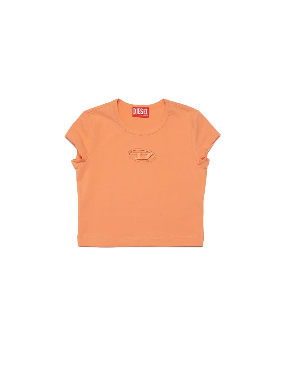 Diesel T-shirt Con Logo In Orange