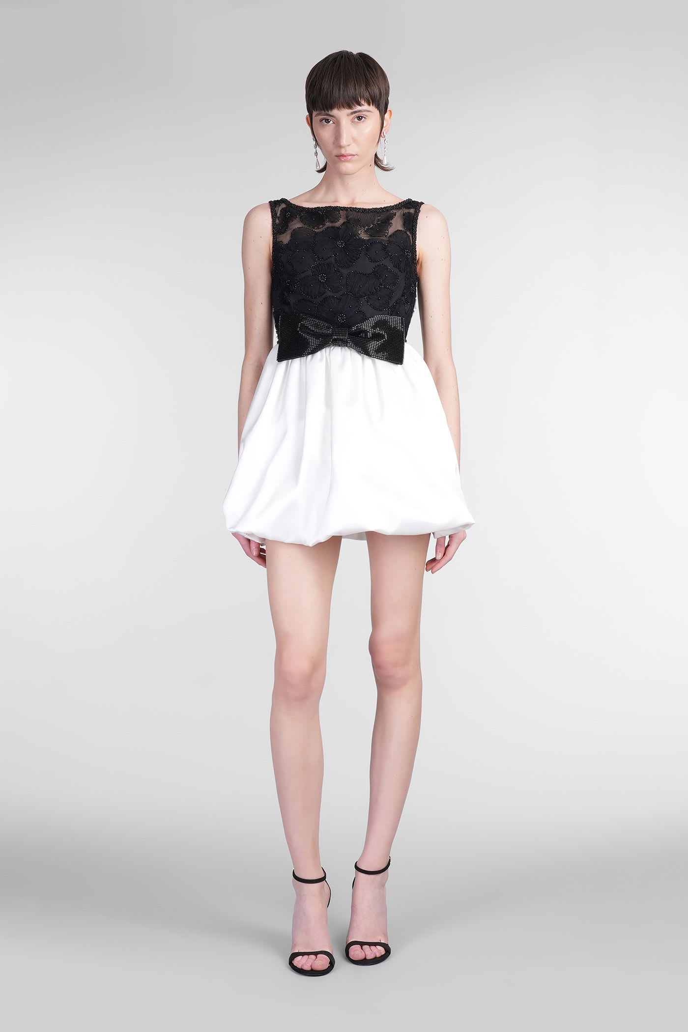 Self-portrait Dress Woman In Black Polyester In Black