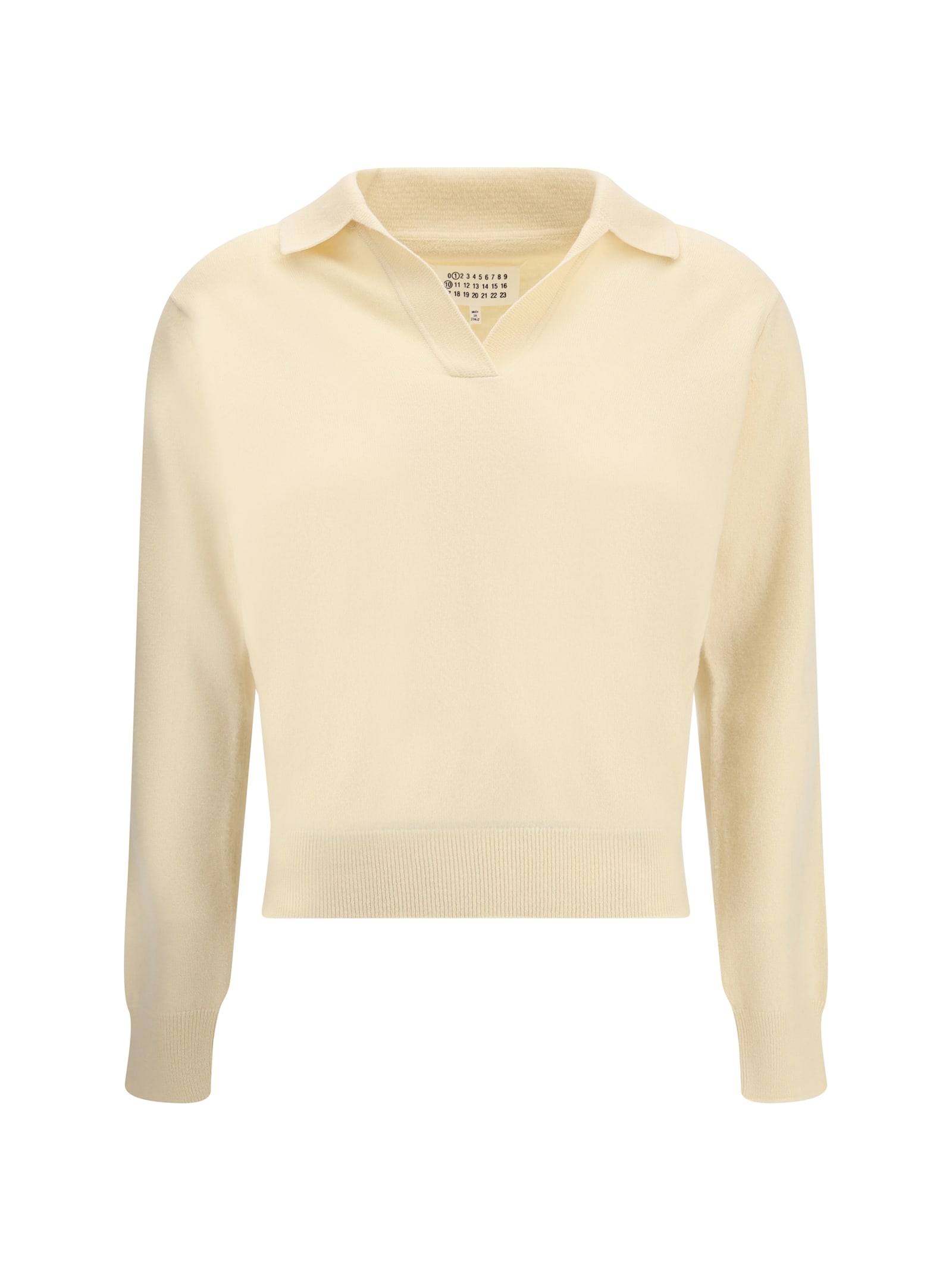 Maison Margiela Polo Knit Top In Neutral
