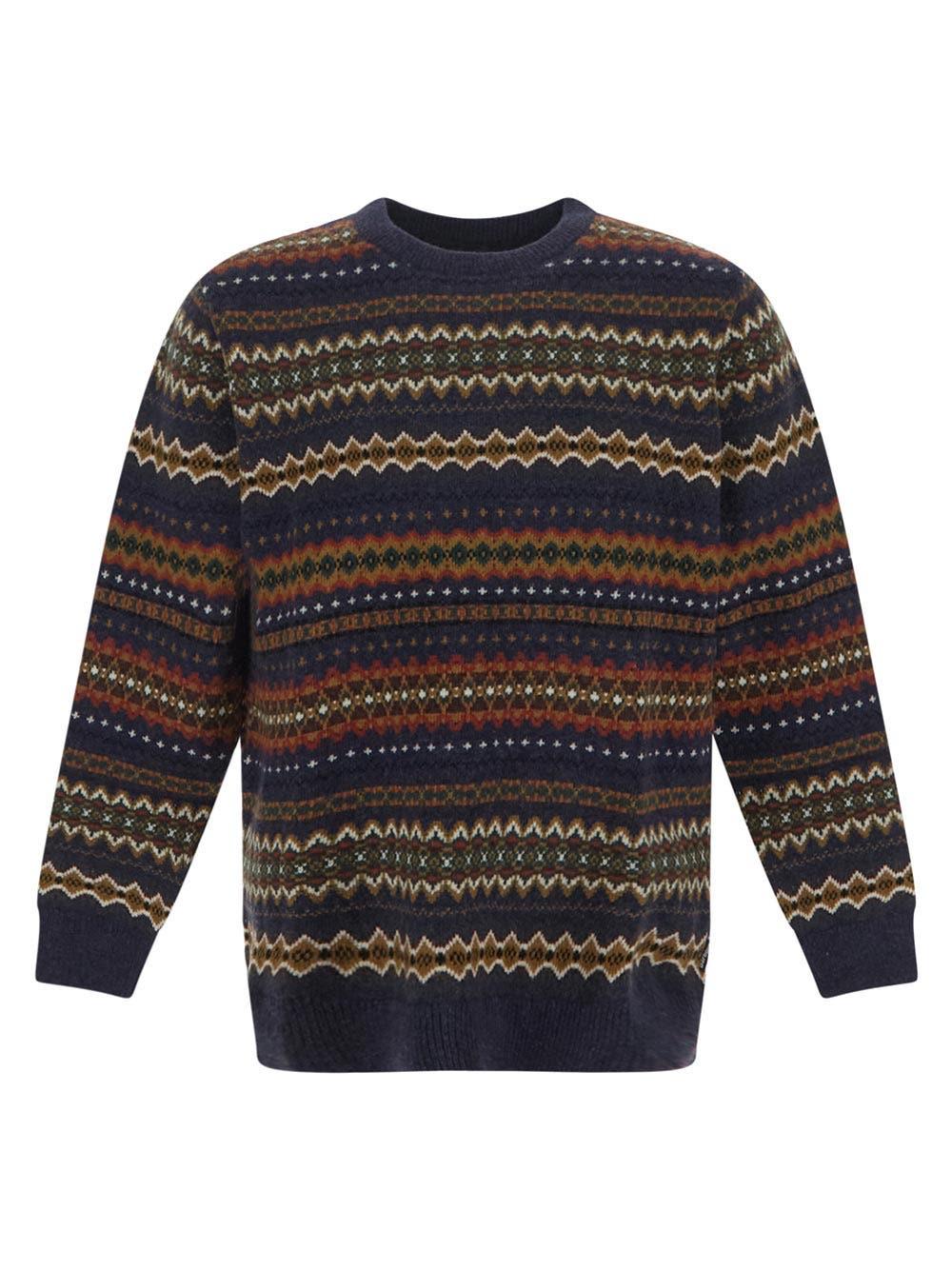 Barbour Isle Crew Jumper In Navy Marl