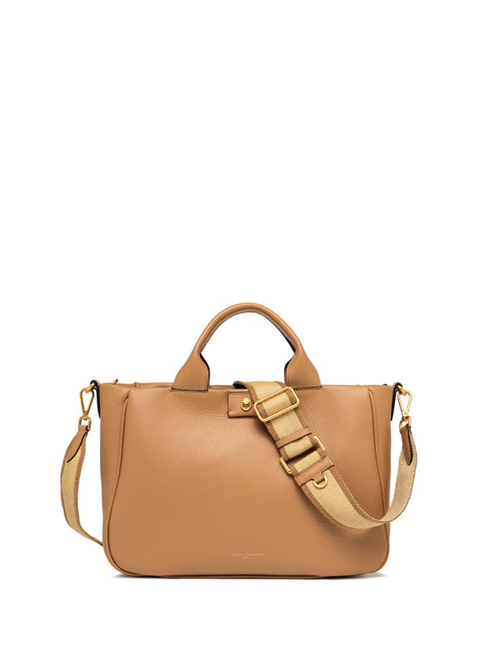 Gianni Chiarini Armonia Nude Shoulder Bag With Double Handle In Nature