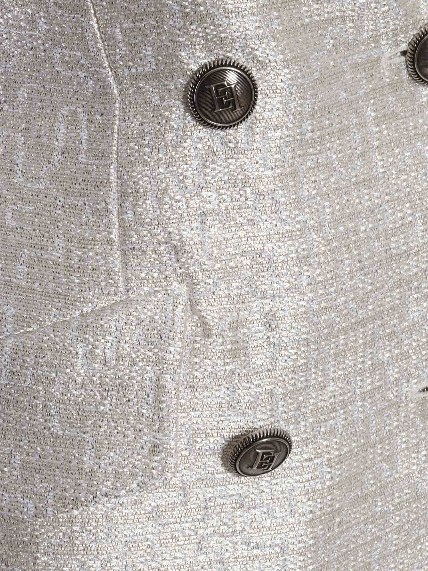 Elisabetta Franchi Shiny Blazer Dress In Silver