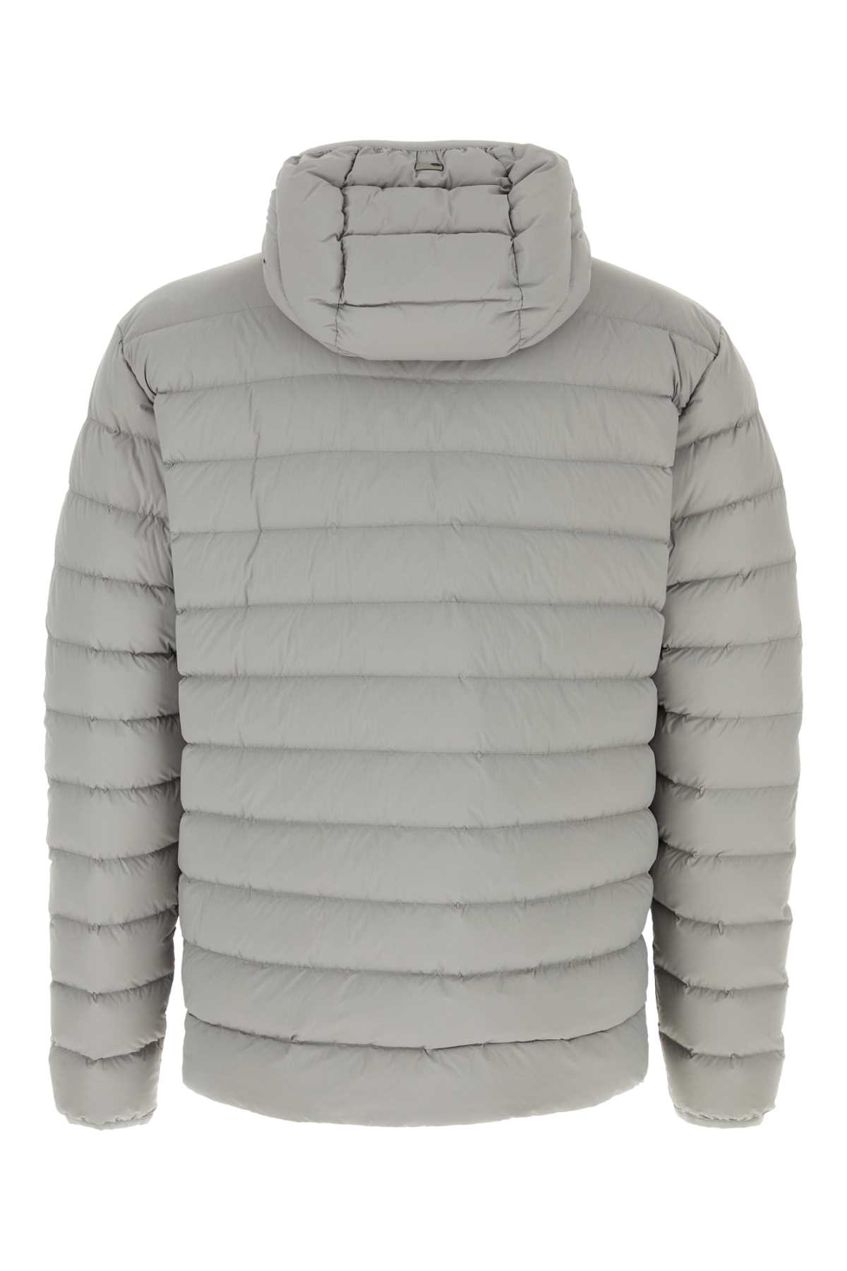 Shop Herno Light Grey Stretch Nylon Down Jacket In Grigiochiaro