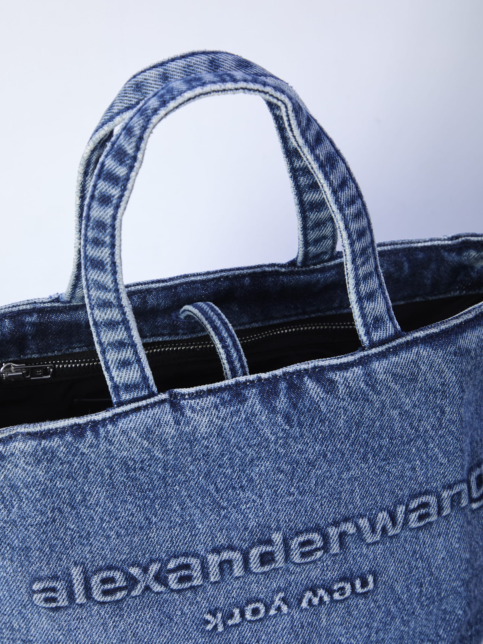 Alexander Wang Punch Small Shopping Bag In Denim