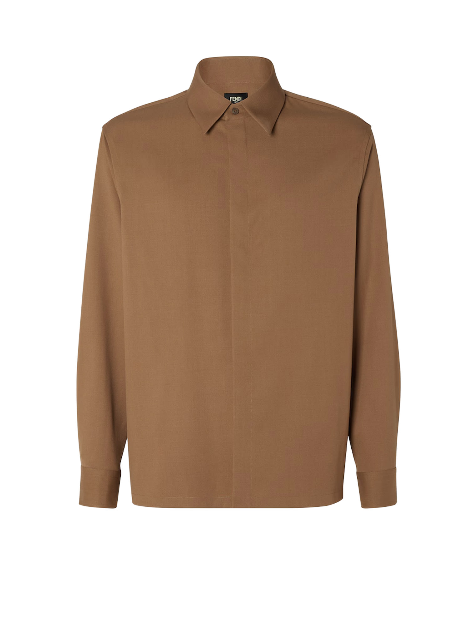 Fendi Rust-colored Wool Shirt In Brown