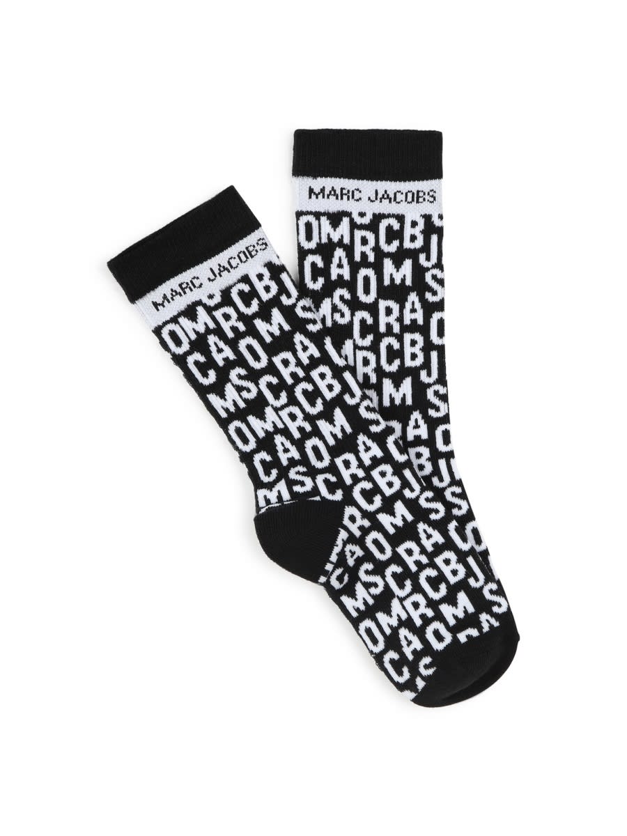 Marc Jacobs Lettering Socks In Black