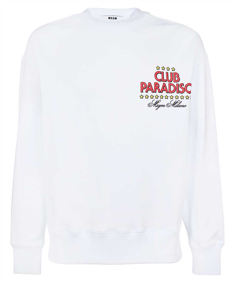 Msgm Club Paradiso Cotton Sweatshirt In White