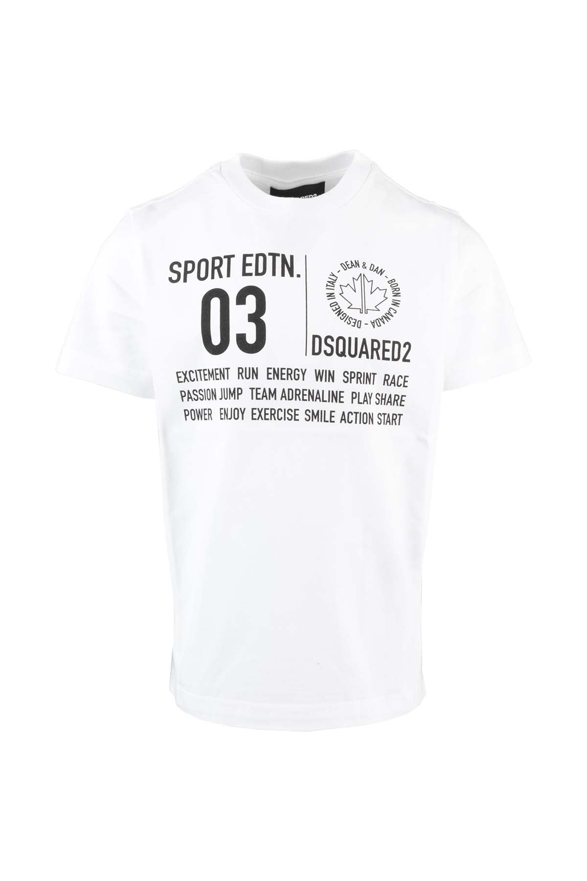Click to view more detailed imagery on our partner's website Dsquared2 Kids' Jersey T-shirt In Bianco