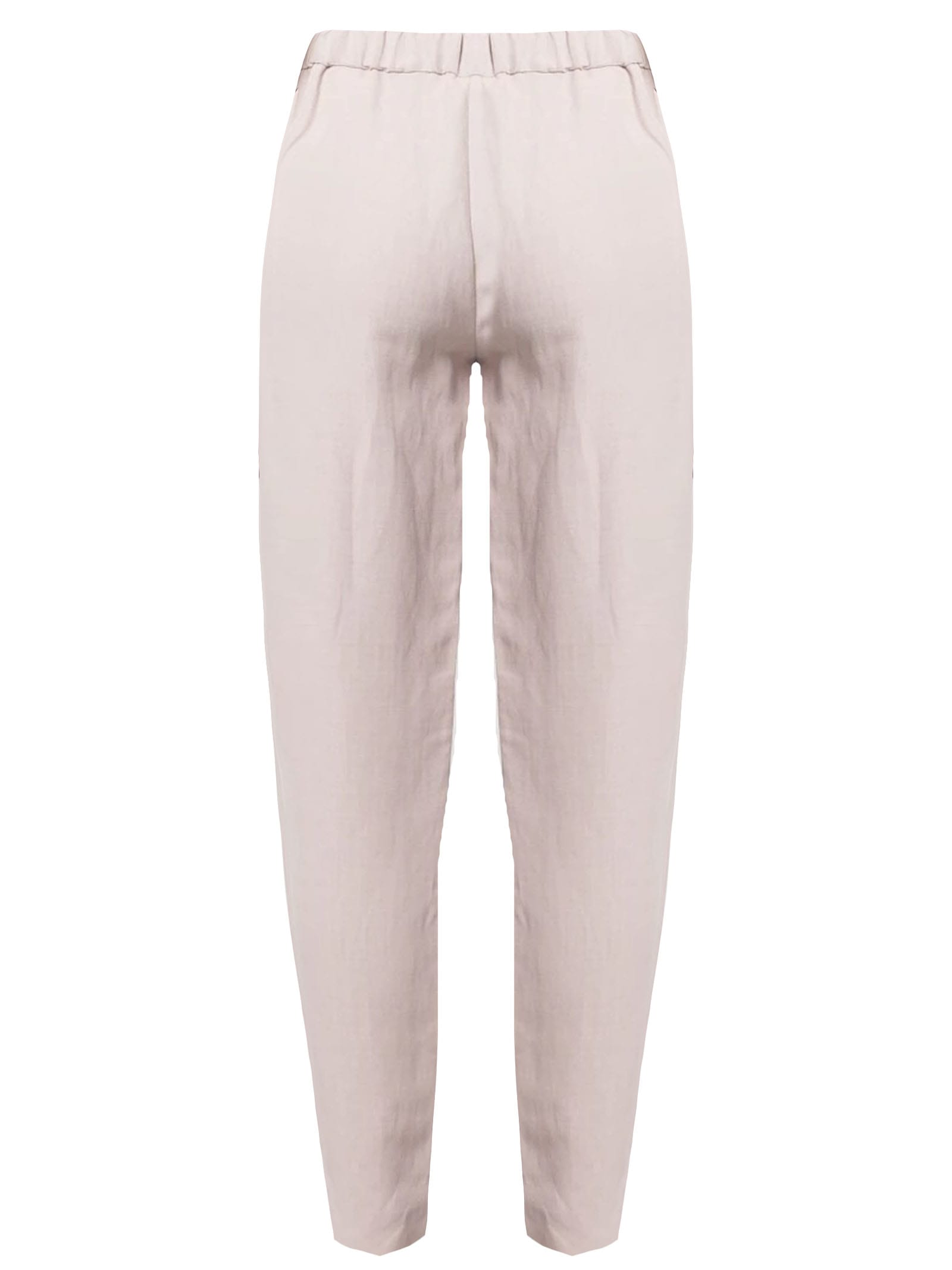 Shop Fabiana Filippi Powder Pink Linen Blend Trousers In Light Pastel Pink