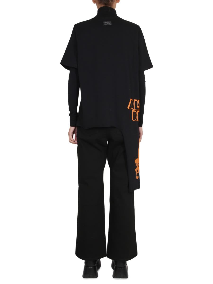 Shop Raf Simons T-shirt With Print In Black