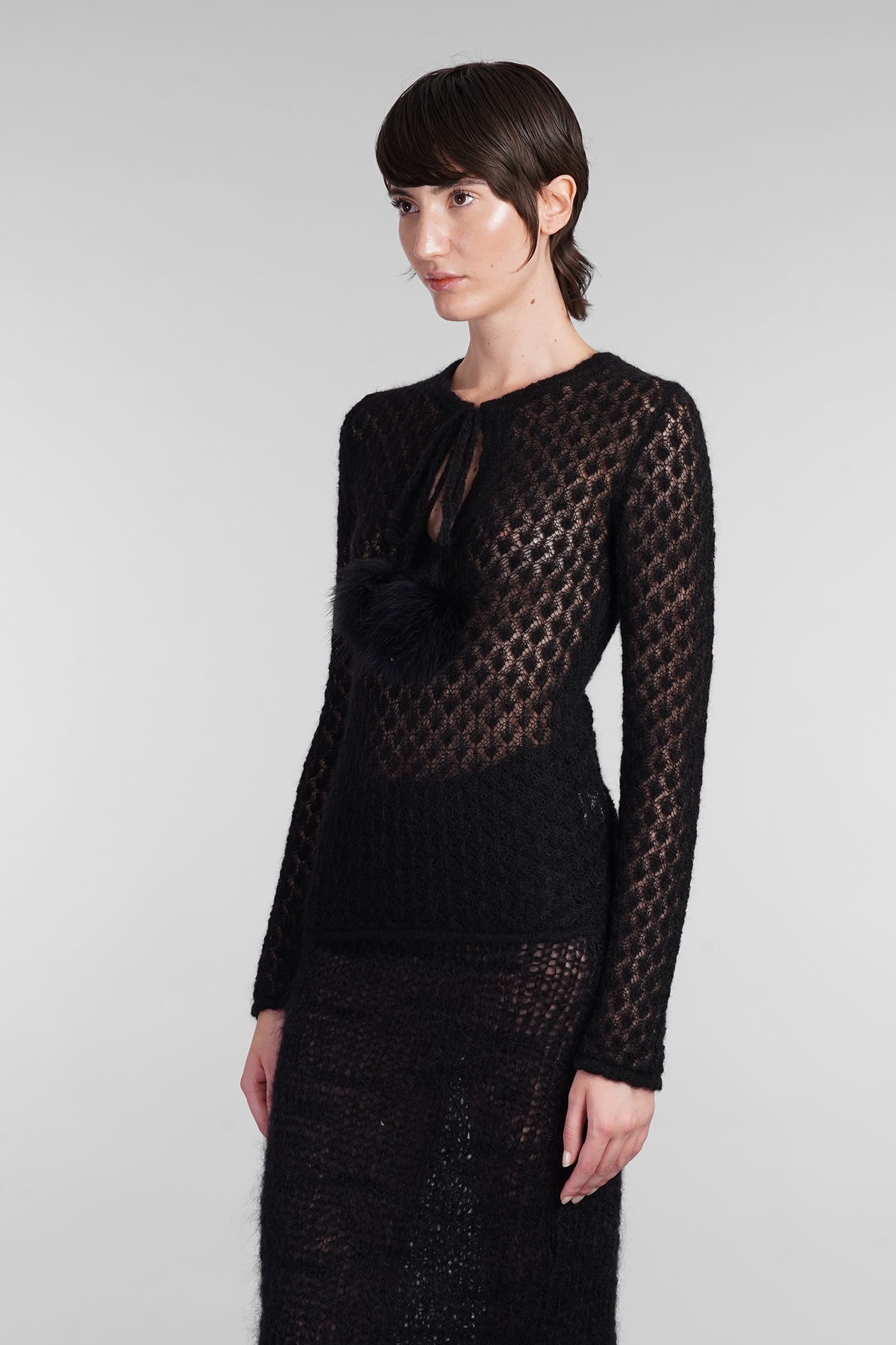 Shop Blumarine Knitwear In Black Polyamide