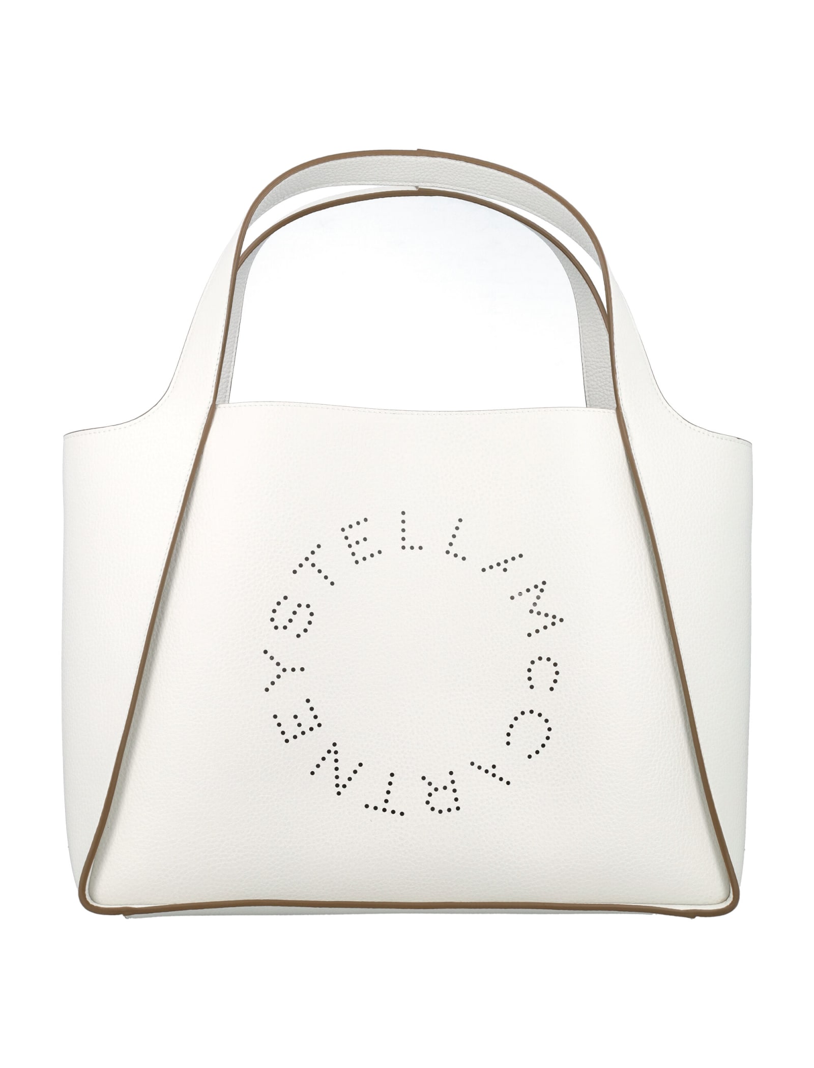 Shop Stella Mccartney Logo Grainy Alter Mat Tote Bag In Pure White